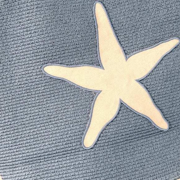 JOY SUSAN Starfish Blue Rope Handle Woven Tote NWOT - Picture 2 of 9